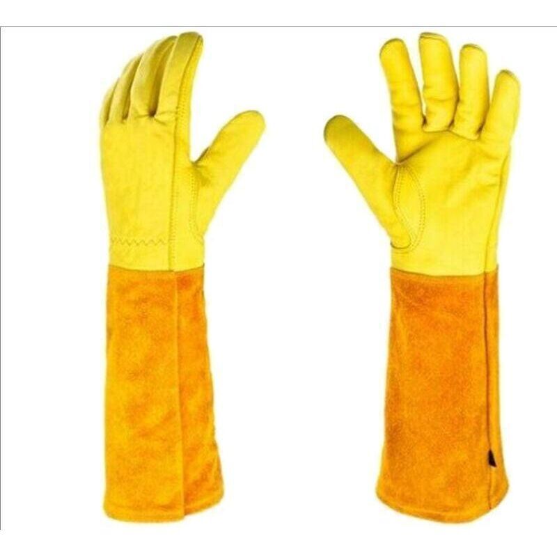 Gants De Jardinage Cuir Haute Qualité – Résistants Aux Coupures Et Épines – Protection Optimale Pour Taille Et Désherbage – Dimensions 42x12cm