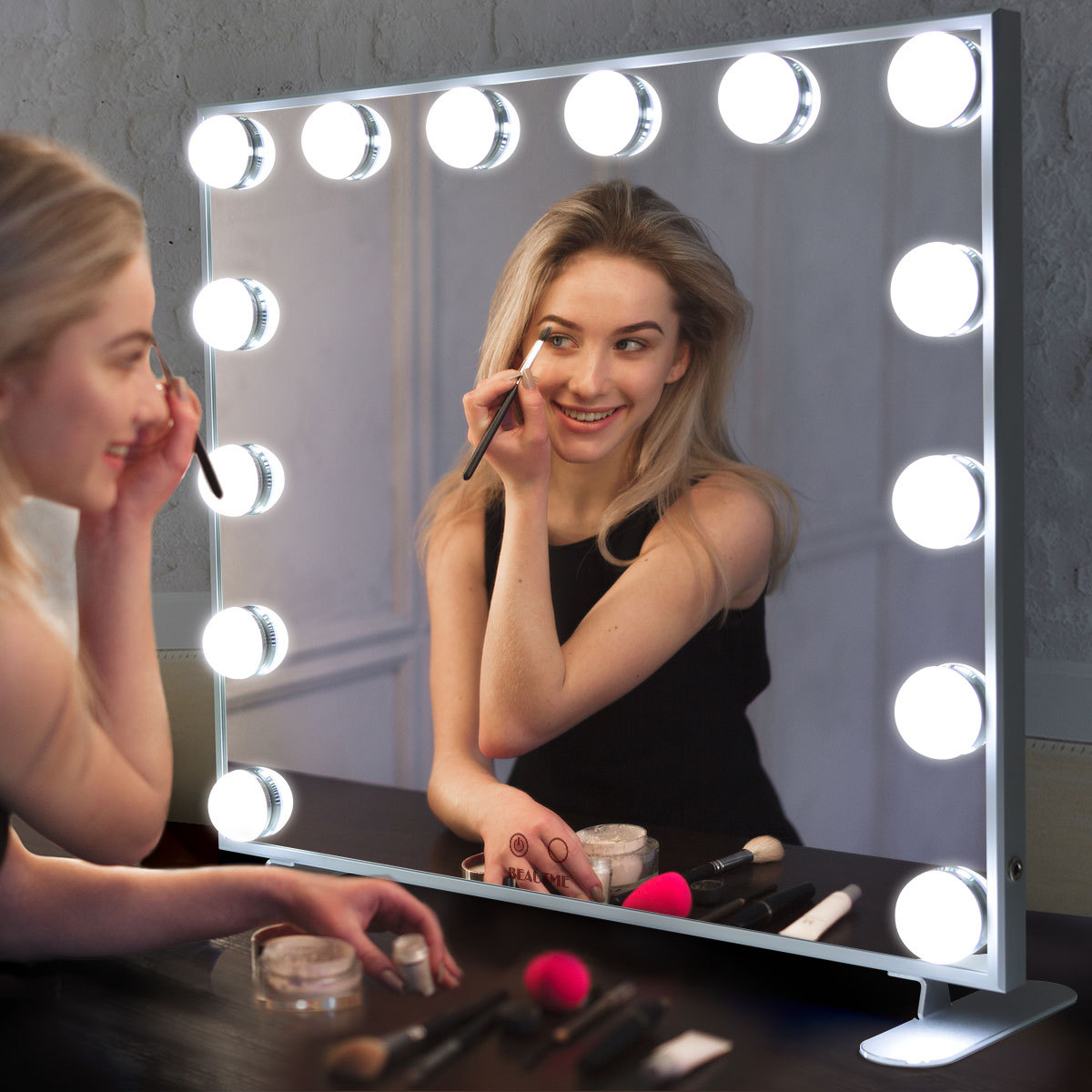 Miroir De Maquillage Hollywood 52x42cm, 12 Ampoules Led Newway (ampoules Seules) Youyou