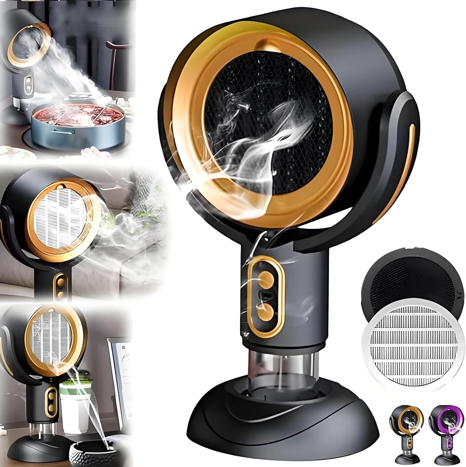 Ventilateur Purificateur De Fumée Portable – Élimination Des Odeurs Haute Efficacité Pour La Cuisine Intérieure Et Les Fumeurs