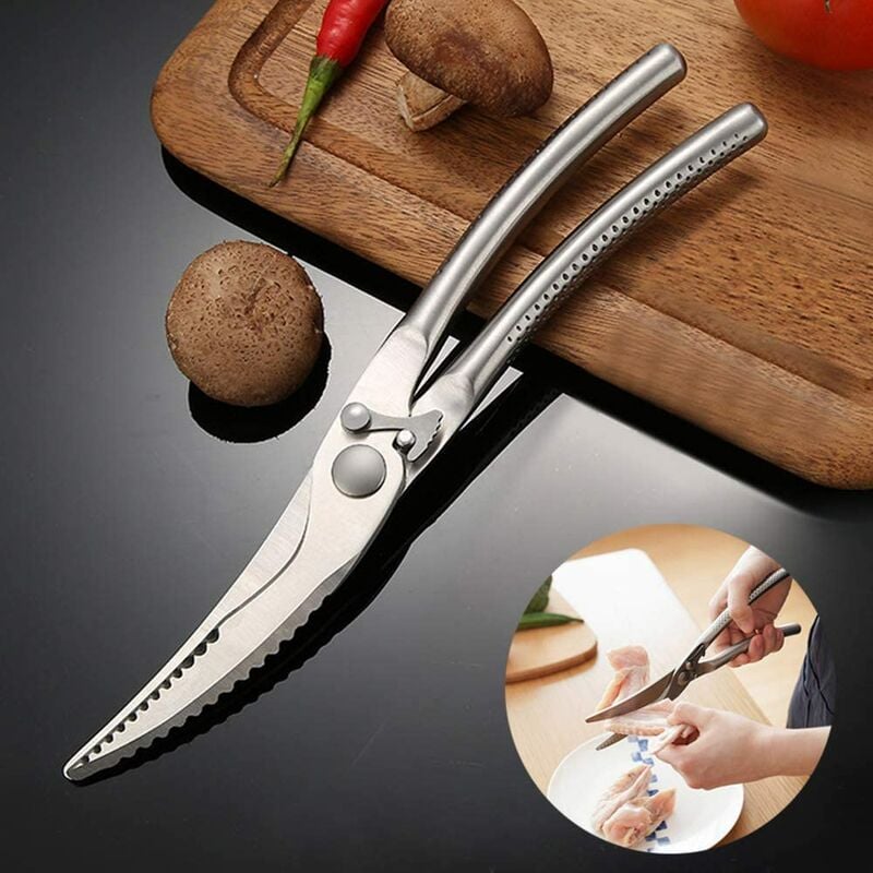 Stainless Steel Poultry Scissors, Professional Kitchen Scissors For Meat Chicken Fish, Shear Food With Spring, Poultry Shears Kitchen Fish Scissors Stainless Steel Metal