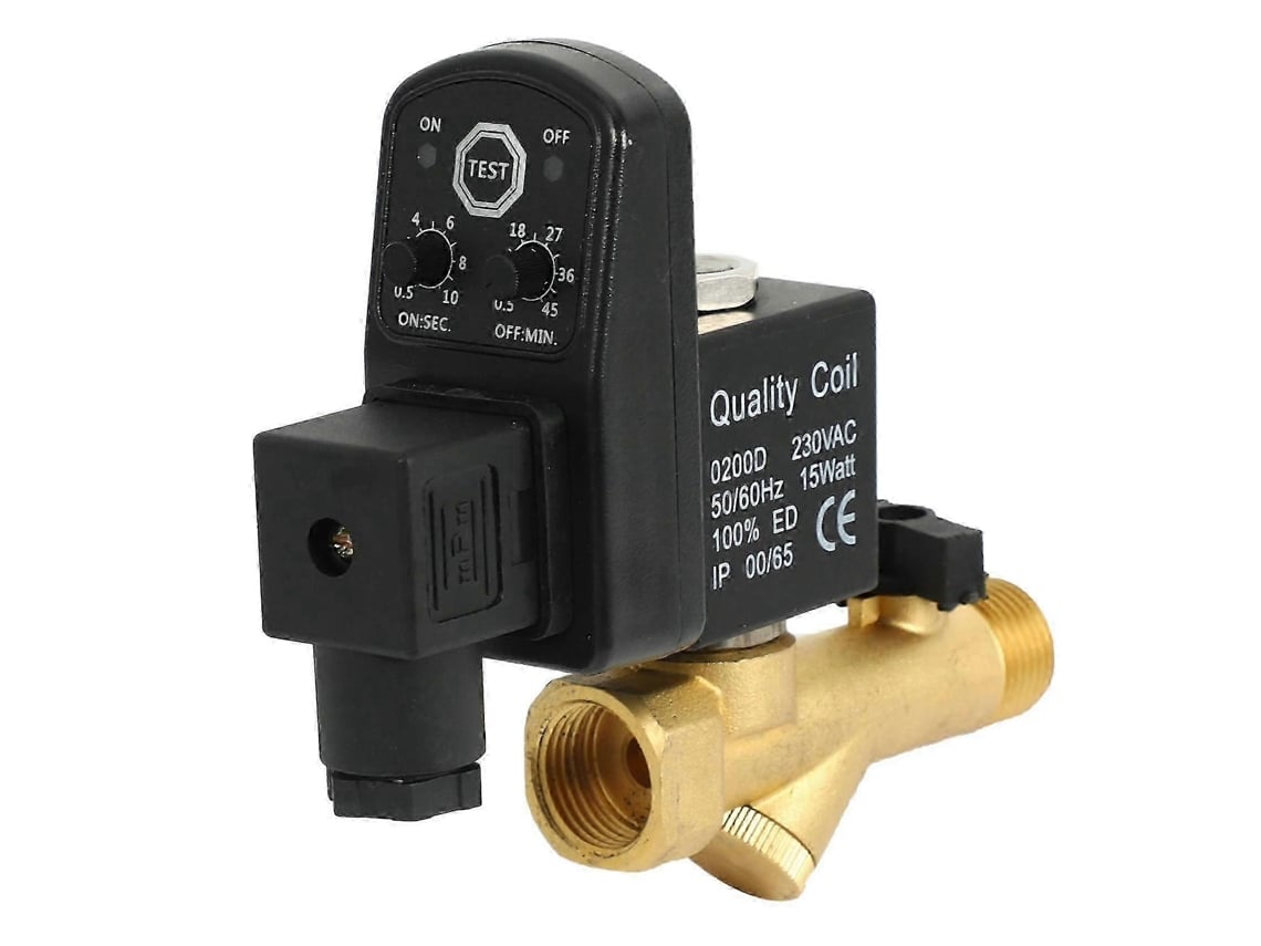 Válvula De Drenagem Automática Para Tanque De Gás De Compressor De Ar De 2 Vias Com Temporização Eletrônica De 1/2 Polegada, 220v Ca. Sygo