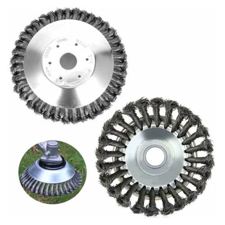 Lot De 2 Têtes De Coupe Pour Tondeuse, 20 Cm (8 Pouces), Diamètre 20 Mm, En Acier Inoxydable, Pour Éliminer Les Mauvaises Herbes Et La Rouille.