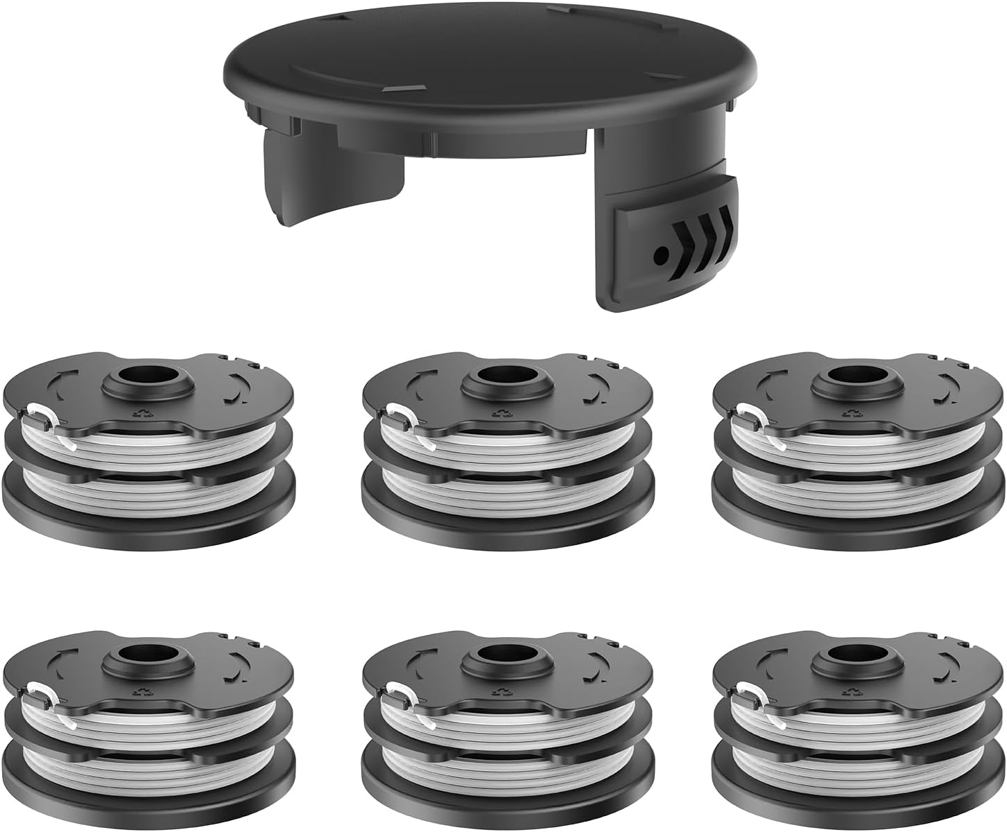 Bobine De Fil De Rechange, Compatible Avec La Batterie Parkside Lidl Prta 20-li, Pièces De Rechange. (6 Bobines De Fil + 1 Couvercle)