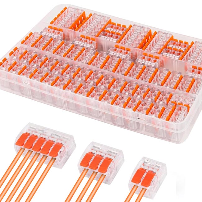 Connecteurs Électriques,90 Pièces Raccord Électrique Connecteur Électrique Rapide 28-12 Awg, Pa/pc Ignifuge Connecteur De Fil Compact Conducteur