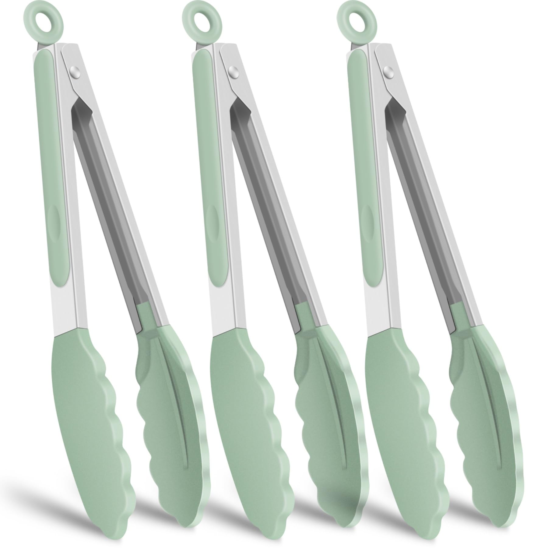 Lot De 5 Pinces À Barbecue - Pinces Alimentaires - Pinces De Cuisine Revêtues De Nylon - Acier Inoxydable - Idéales Pour Un Usage Domestique, Pinces À Pain, Pinces À Barbecue, Pinces À Griller Résista
