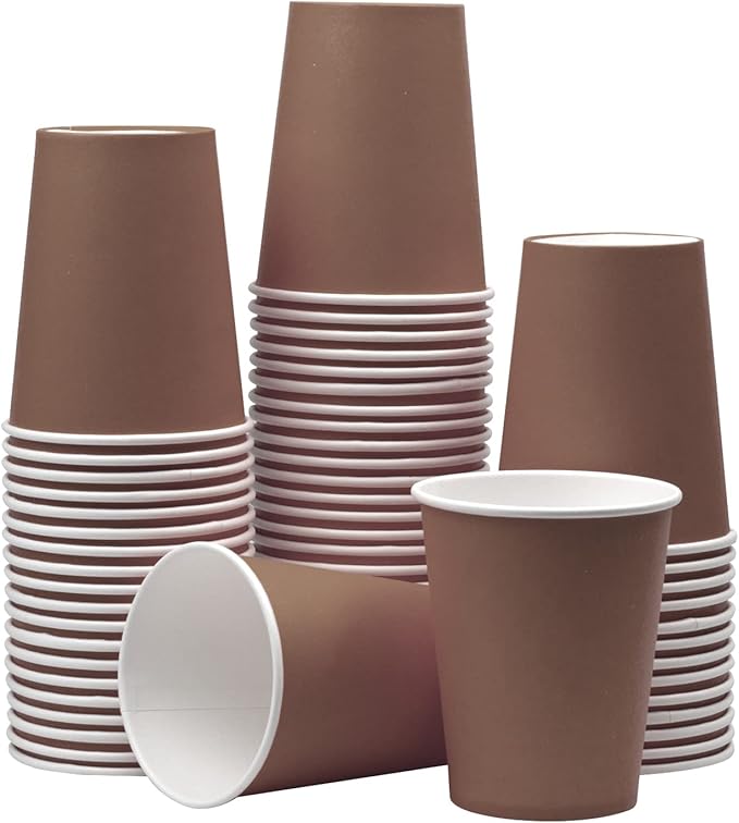 Gobelets En Papier Jetables Bruns, Lot De 60 Gobelets En Papier Brun Pour Mariages, Pique-niques, Barbecues, Voyages Et Événements, 23 Cl (brun)