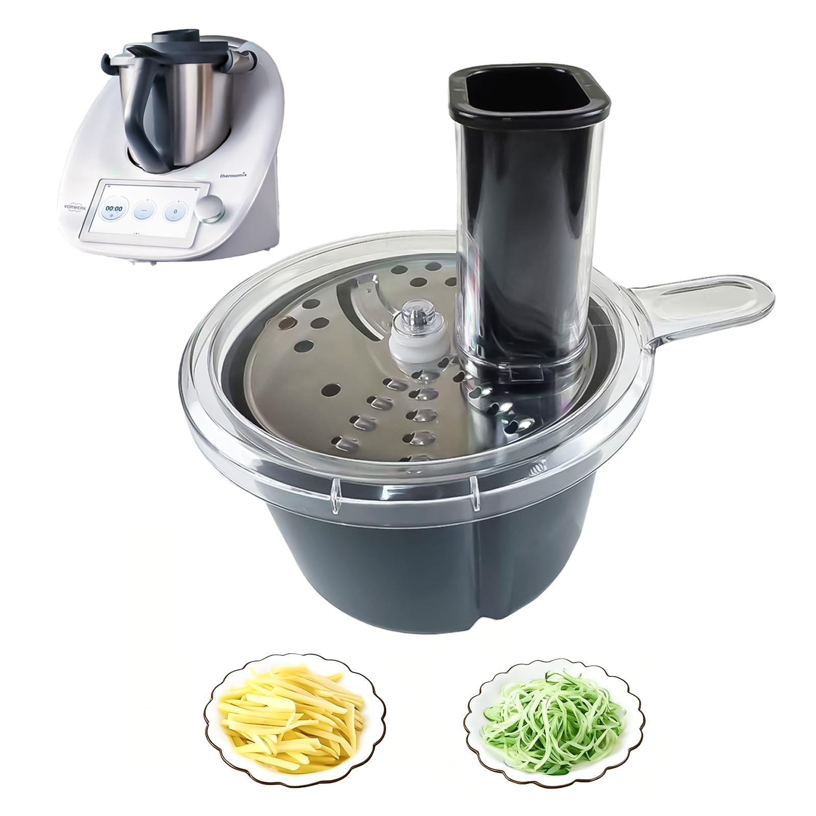 Coupe Legumes Multifonctions, Robot Cuisine Pour Tm5 Tm6 Abs Et Acier Inoxydable Spiraliseur De Légumes Traitement Efficace Des Légumes Adapté À La Préparation Culinaire