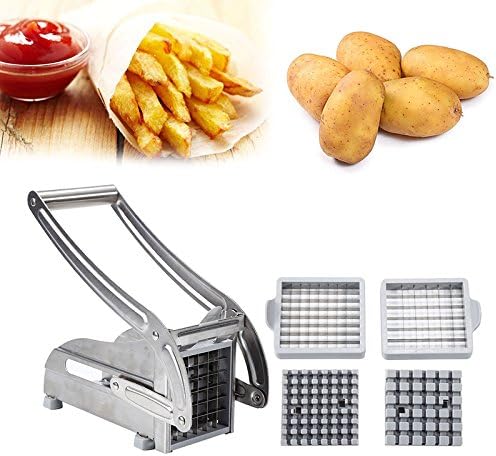 Coupe-frites Machine De Découpe De Cuisine,machine À Couper Les Pommes De Terre,machine À Couper Les Frites Acier Inoxydable - En Acier Inox 201 Haute Qualité（25 12 9cm）