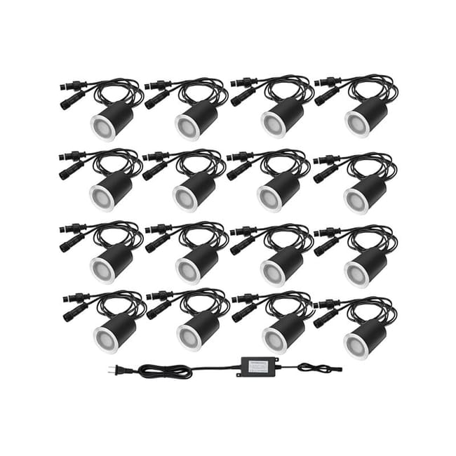 Spot Encastrable Exterieur 16 Kits D'Éclairage Principal De Plate-forme De Led Φ32mm Ip67 Imperméabilisent La Basse Tension 12v - Lumière Chaude (sku Produit : 95197323 Sku Offre : Lehuamwj260)
