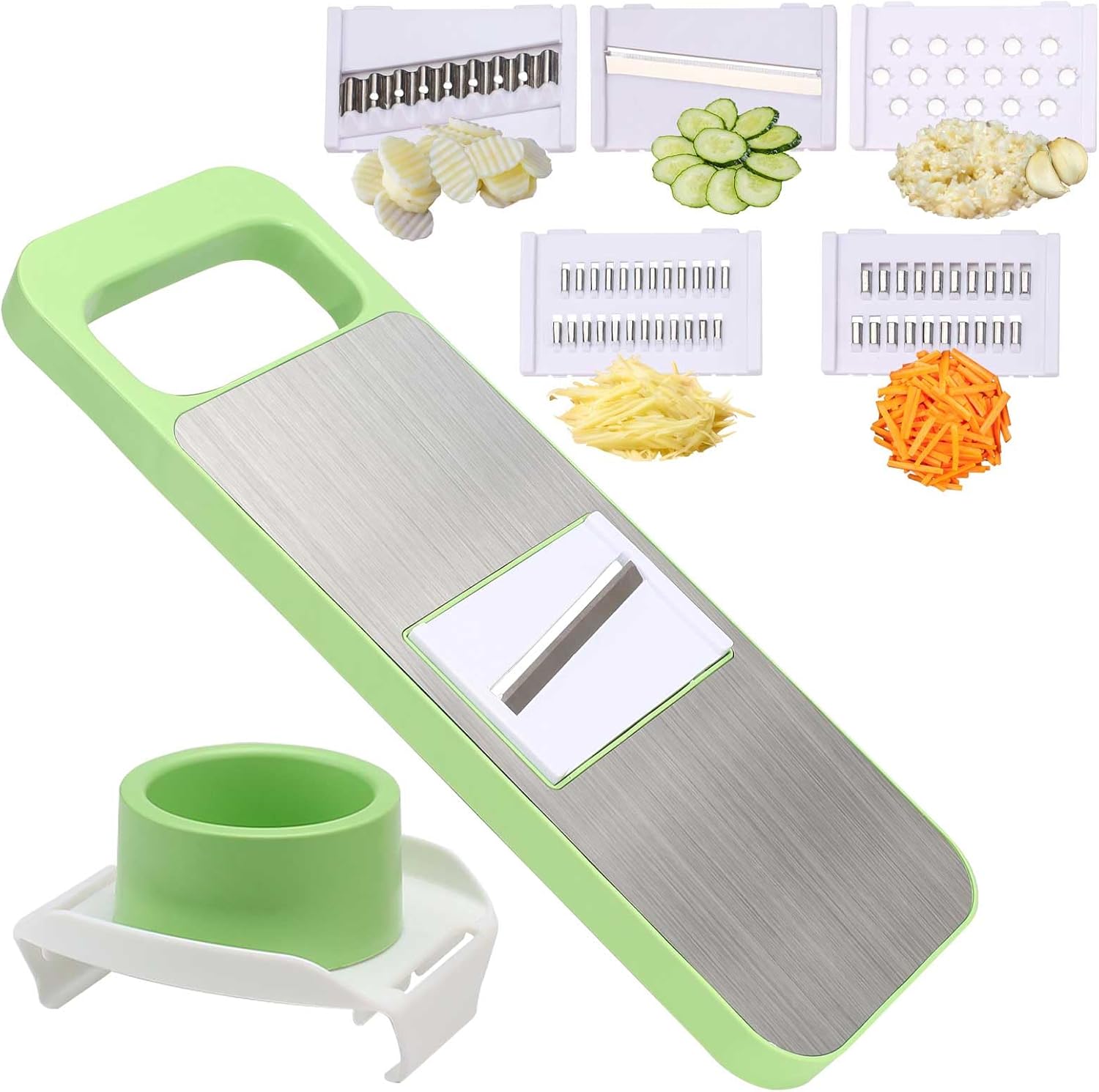Mandoline 6 En 1 Pour La Cuisine, Trancheuse À Légumes Multifonction Avec Protège-main Pour Trancher Pommes De Terre Et Concombres, Trancheuse À Gaufres, Trancheuse Juliana, Trancheuse À Légumes