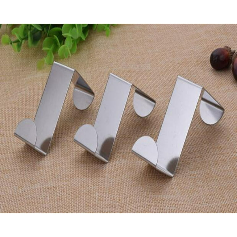 Stainless Steel Door Hooks, Reversible For Standard Doors And Built-in Wardrobes, Up To 5 Kg Strawberry Bear Electronics