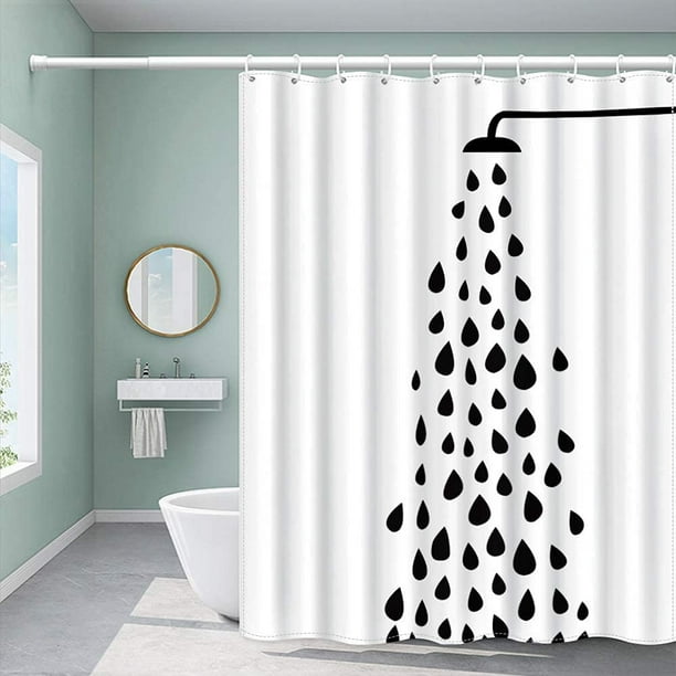 Rideau De Douche En Tissu 180x180 Cm, Résistant À La Moisissure Et Imperméable, Avec Crochets, Pour Salle De Bain