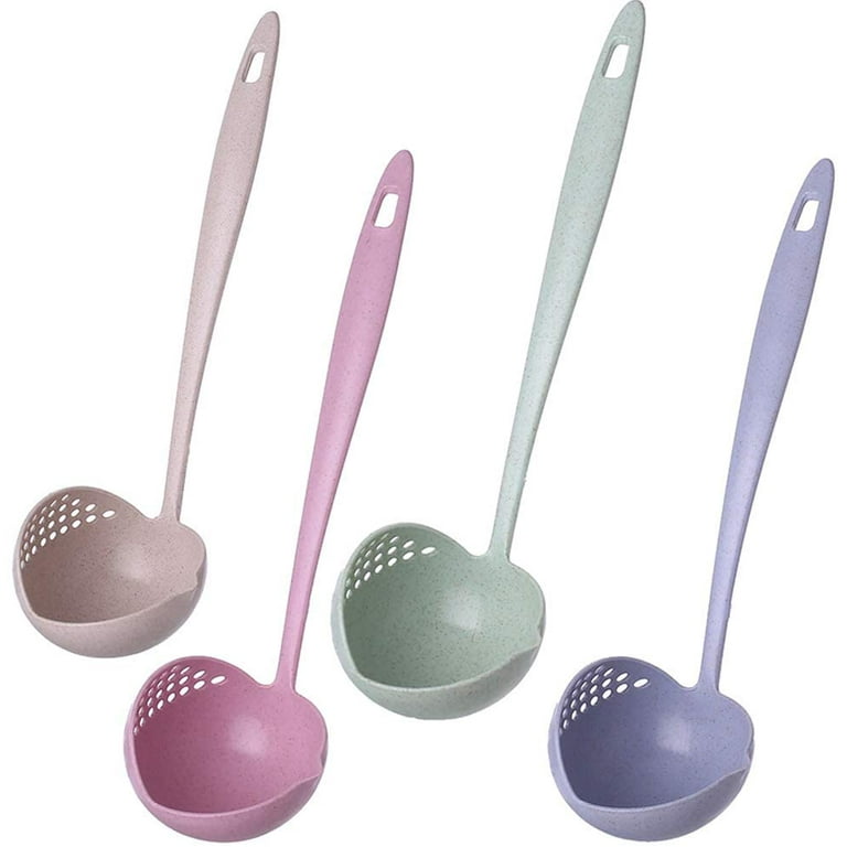 Cuillère À Soupe En Paille De Blé 2 En 1, Cuillère À Flocons D'Avoine, Cuillère De Service, Passoire À Trous Pour Soupe Au Fromage, Chili, Sauce, Vinaigrette, Lot De 4, Motif Ours Fraise