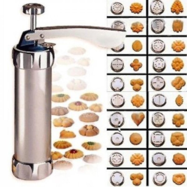 Rostfritt Stål Biscuit Extruder Press Cookie Gun Kit Set
