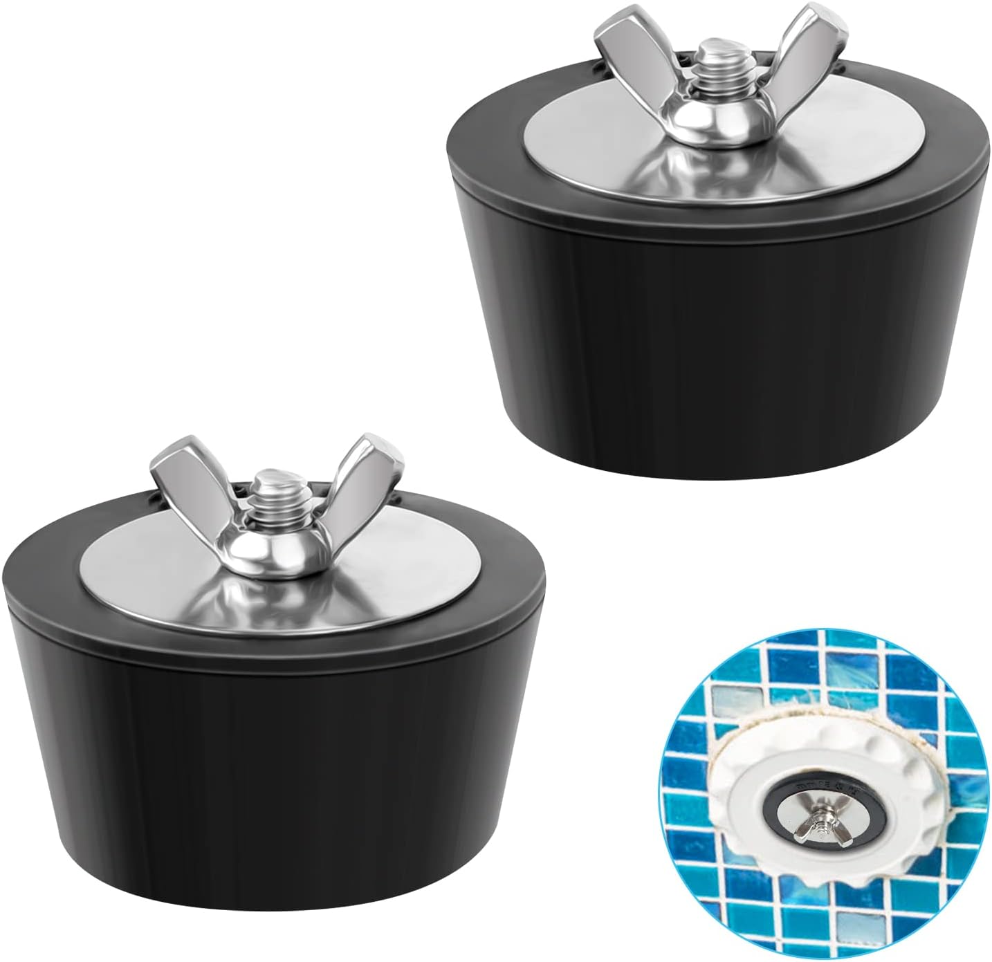 Bouchon D'Hiver Pour Piscine, 2pcs Bouchons D'Hiver En Caoutchouc Empêchent Le Tuyau De Vidange D'Être Endommagé Par Le Gel, Bouchon De Piscine D'Hiver Pour Les Piscines Et Les Spas (diamètre 51mm)