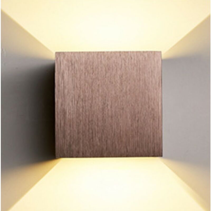 Lemroe 1pcs Applique Murale 12w, Applique Murale Extérieure/intérieure Led, Applique Murale Intérieure Étanche Ip65, (marron, Lumièr）