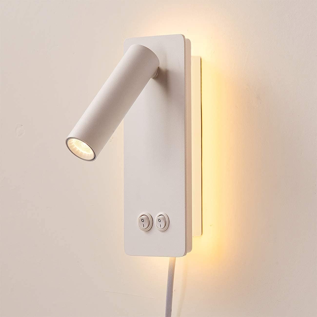 Applique Murale À Led, Lampe De Lecture De Chevet Avec Interrupteur, Port De Charge Usb, Éclairage D'Ambiance De Chambre (led 3 + 10w) ​​blanc