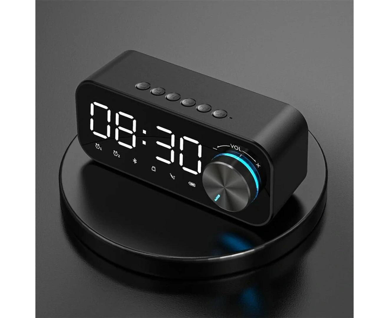 Haut-parleur Multifonction Bluetooth 5.0 Avec Caisson De Basses Et Réveil Led - Alimentation Usb - Noir