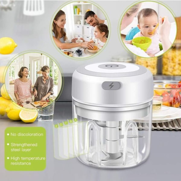 Blender Mixer Elektrisk Hackare Liten Mixer Blender Grönsakshackare Vitlökslökskärare, Multihackare Pour Kött, Grönsaker (250 Ml)