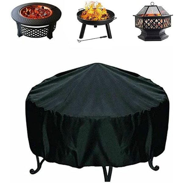 Housse Pour Brasero, Feutrine Chauffante, Housse De Mobilier De Jardin Oxford Imperméable, Anti-rayures Et Ventilée, Pour Formes Carrées, Rectangulaires Ou Rondes, Noire