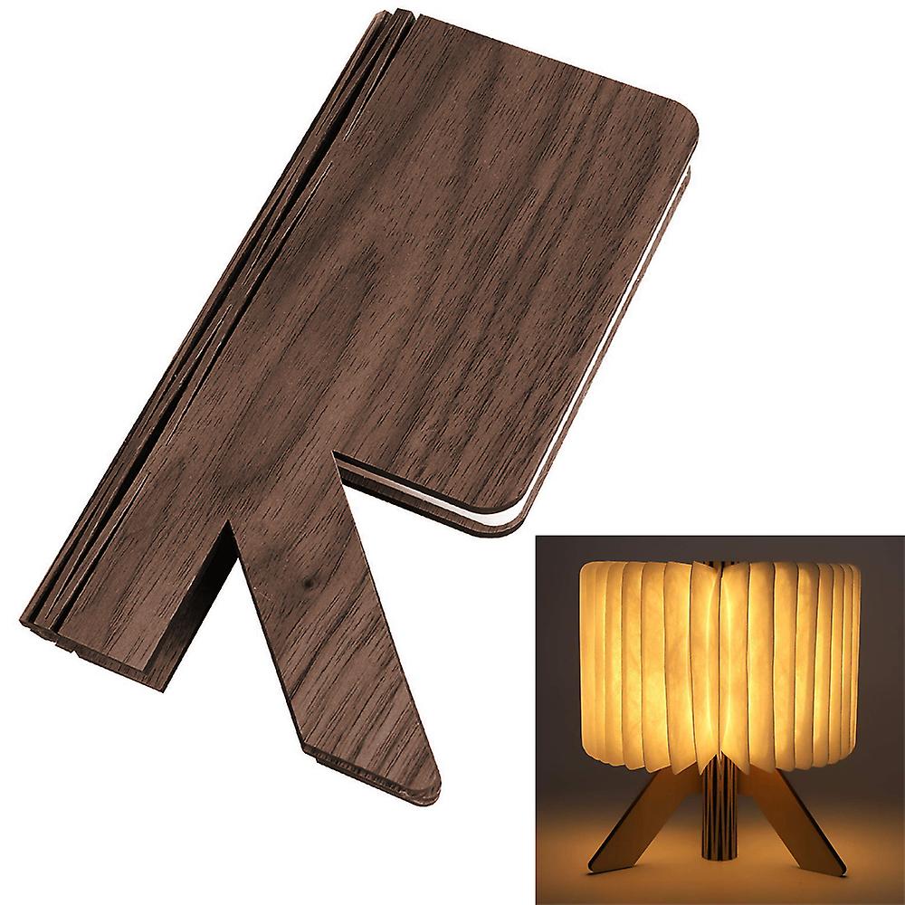 Wooden Folding Book Lamp, R-shaped Led Book Light, Usb Rechargeable Table Lamp, Bedside Lamp, Book Light Beautiful Decorative Lamps For Kids Parents H