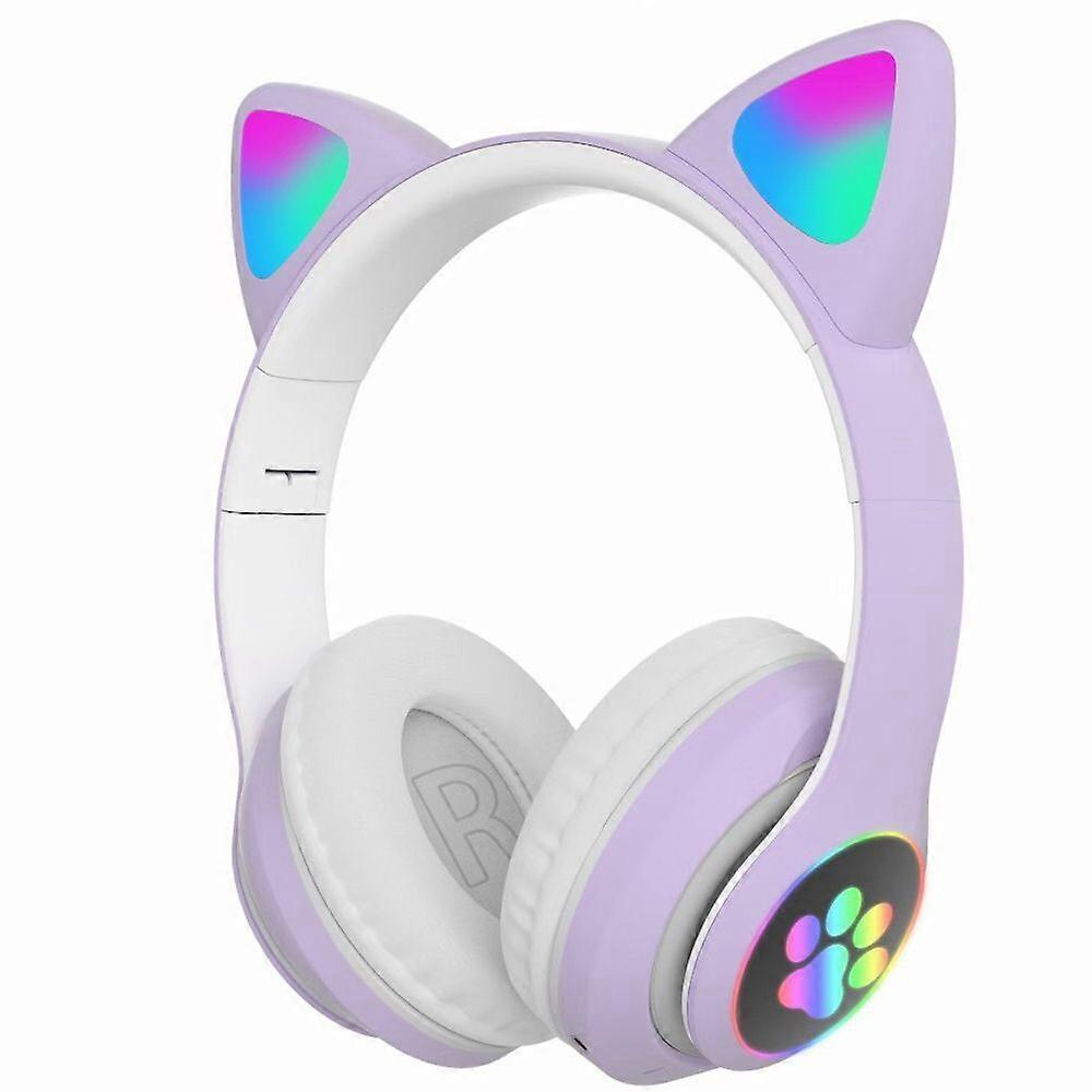 Wireless Noise Canceling On-ear Headphones Built-in Microphone Headset Cat Ear Wireless Headphones