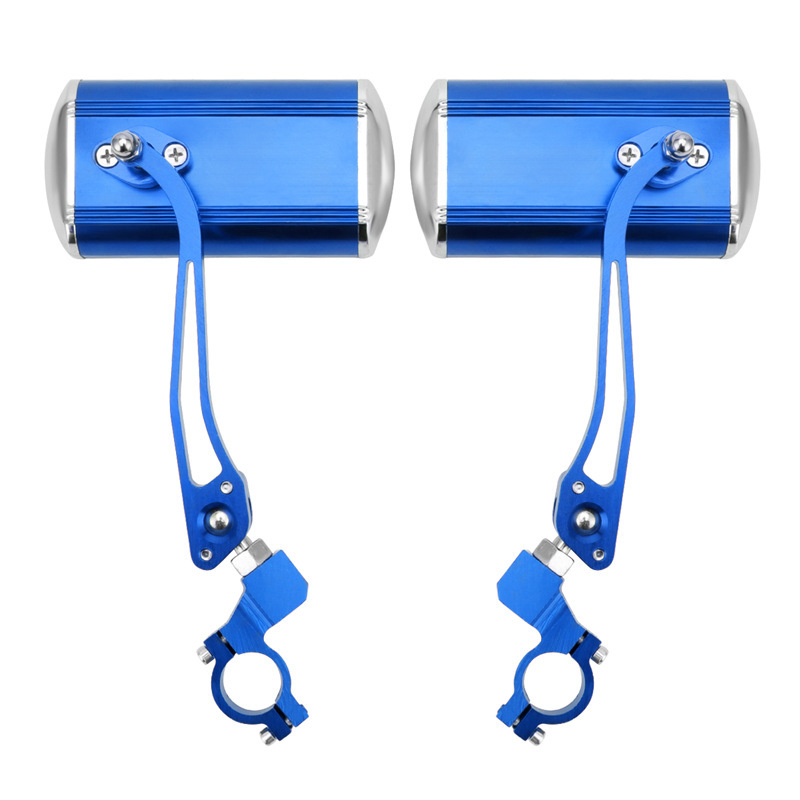 Paire De Rétroviseurs De Vélo Bleus, Rétroviseurs De Vtt Modifiés En Aluminium.