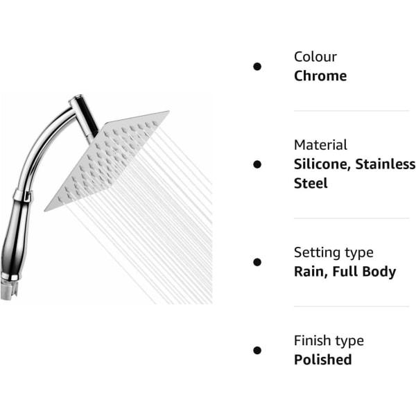 Grande Pomme De Douche Carrée Puissante, Haute Pression, Chromée - Accessoires De Douche De Remplacement Universels