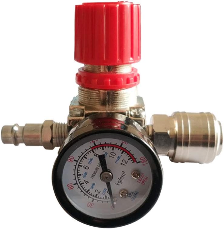 Régulateur De Pression Du Compresseur D'Air 1/4" Détendeur Pneumatique,valve De Régulation De Pression Avec Raccord 180psi 12bar(valve À Trois Voie)