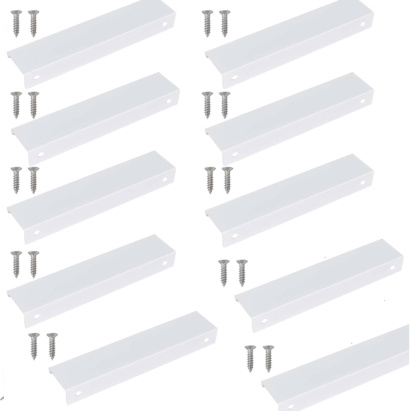 10 Pcs Poignée Cuisine Invisible 150mm,poignée Meuble Cuisine Invisible,poignée Blanche Pour Meuble Idéales Avec Un Style Epuré Et Moderne,pour Placards,armoires,tiroirs De Cuisine