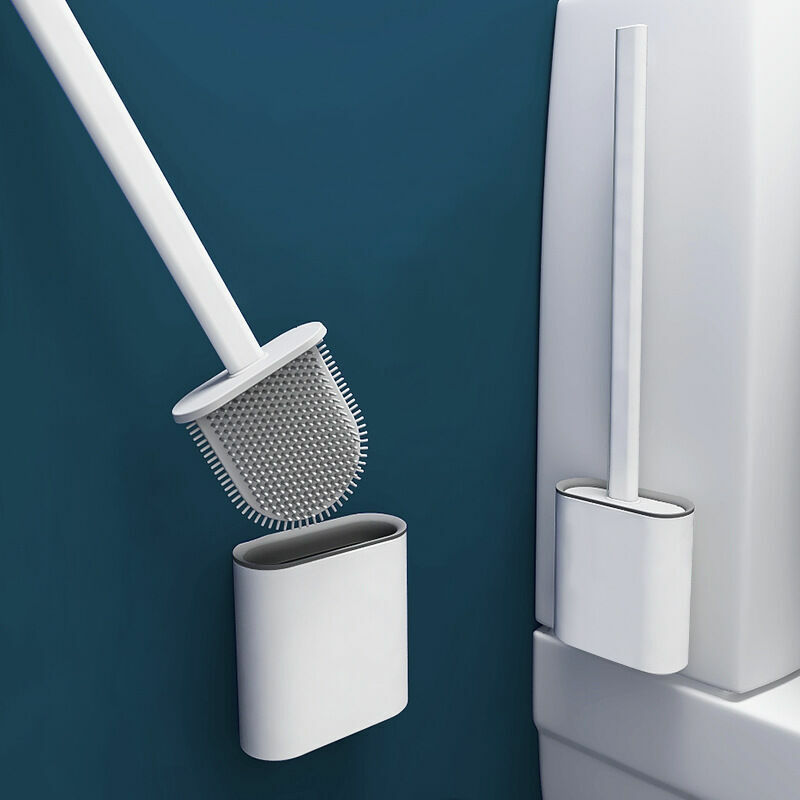 Brosse De Toilette, Brosse Wc , Suspendu Brosse De Toilette En Silicone, Brosse De Toilette Brosse Wc En Silicone Et Support, Avec Base