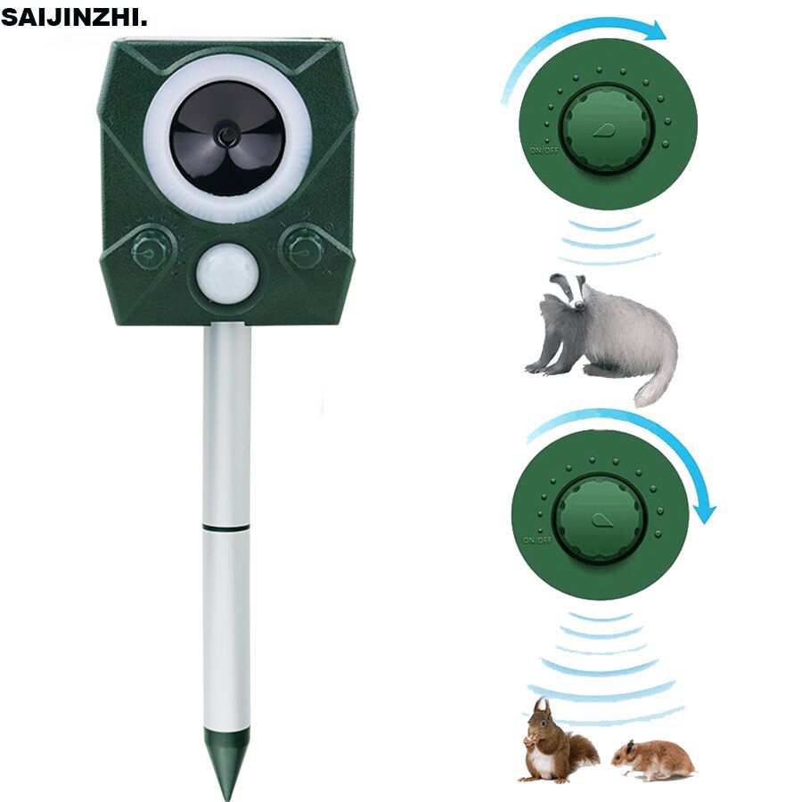 Ultrasons Répulsifs Pour Chats Et Chiens D'Extérieur, Imperméable À L'Eau, Chargement Solaire