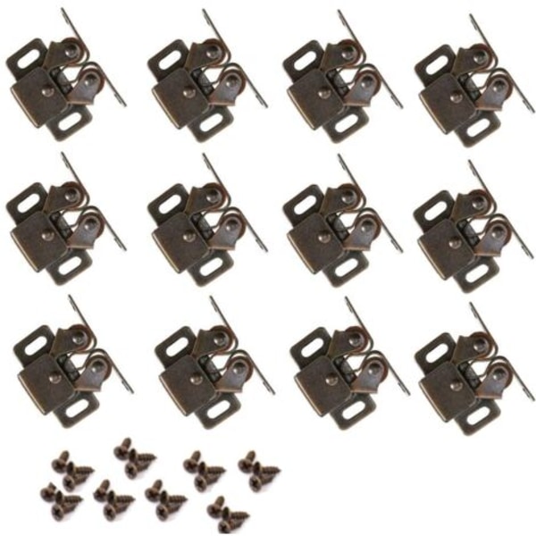Lot De 12 Loquets De Porte À Double Rouleau En Laiton Poli Pour Tiroirs De Placard