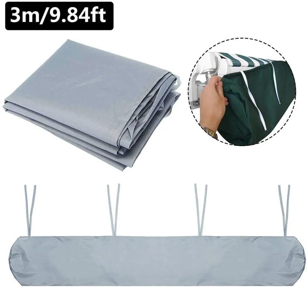 Housse Imperméable De 3 M Pour Auvent De Terrasse, Store Latéral, Protection Solaire, Sac Anti-poussière Avec Cordon De Serrage Pour Jardin Et Terrasse Extérieurs.