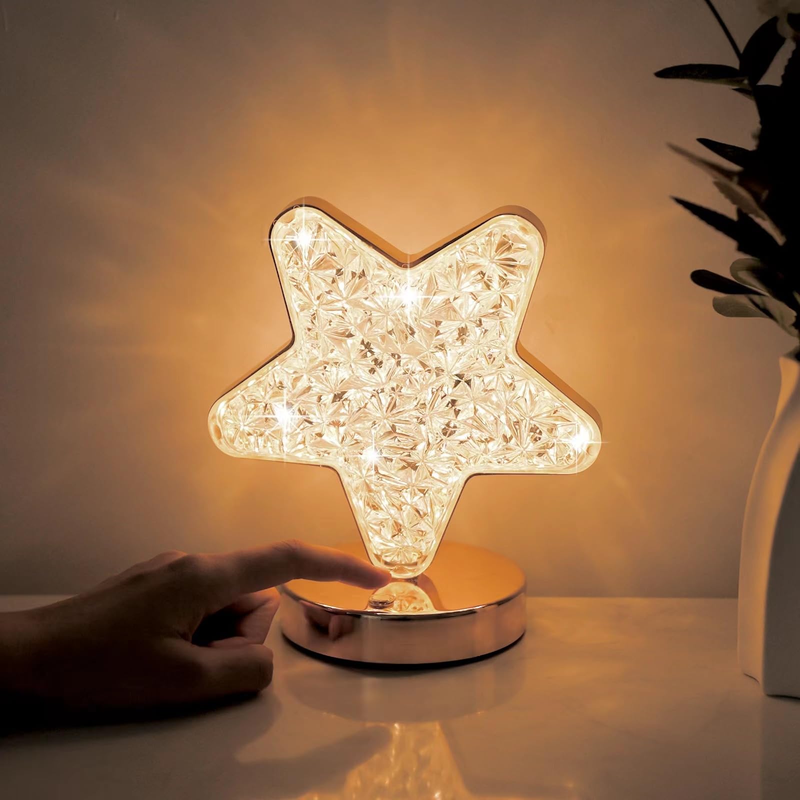 Lampe Étoile, Veilleuse Mignonne Pour Enfants, Lampe Tactile Sans Fil Rechargeable À Intensité Variable Avec 3 Modes De Couleurs Pour Salon, Chambre, Décorations De Noël