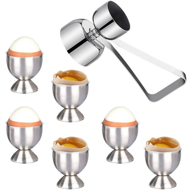 Original Egg Cup, Stainless Steel Egg Cup Holder And Double Sided Egg Opener Cracker Large Size Easter Egg For Boiled Egg