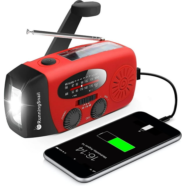 Radio D'Urgence À Manivelle Avec Lampe Torche Led Am/fm Et Radio Météo Portable Noaa