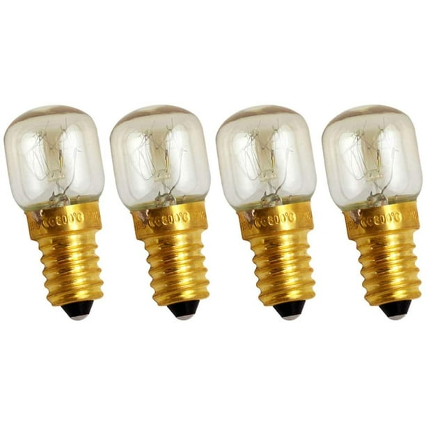 Lot De 4 Ampoules De Rechange Pour Four, Cuisinière, Réfrigérateur, Micro-ondes, 25 W, Incandescentes, Culot À Vis E14 (blanc Chaud).