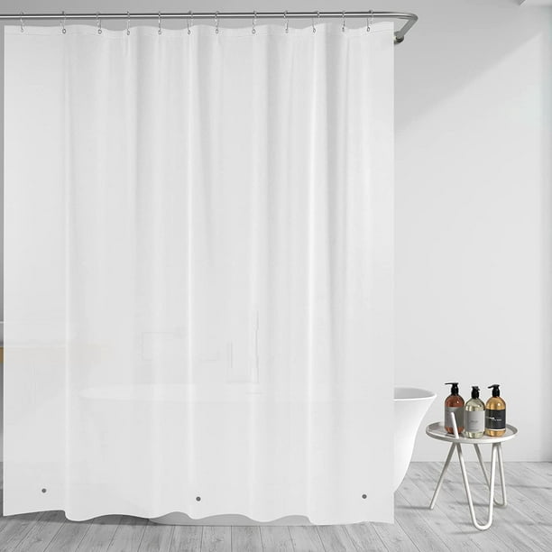 Doublure De Rideau De Douche Transparente, 72 X 72 Cm, En Plastique, Imperméable, En Peva. Rideau De Douche Léger Et Mignon Pour Salle De Bain, Avec Aimants Et 12 Œillets Métalliques Antirouille.