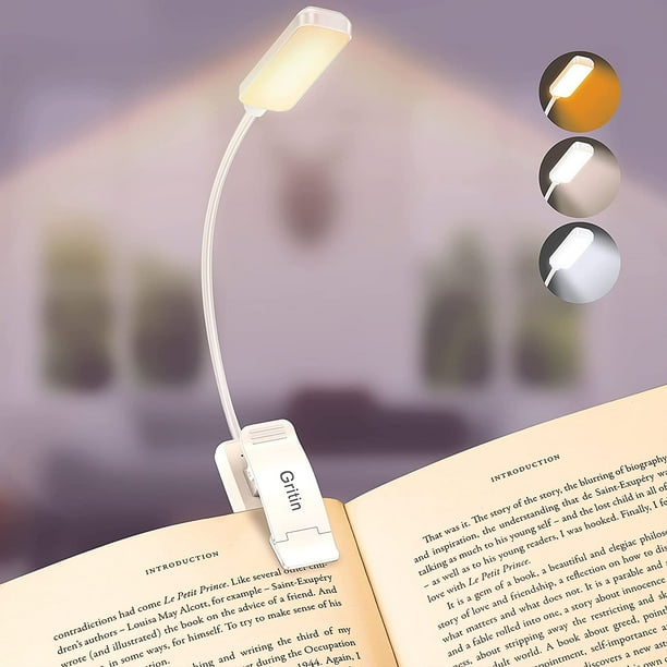 Lampe De Lecture Rechargeable Gritin 9 Led Pour Lire Au Lit - 3 Températures De Couleur Respectueuses Des Yeux, Luminosité Réglable En Continu, Autonomie De 80 Heures - Petite Lampe De Lecture Légère