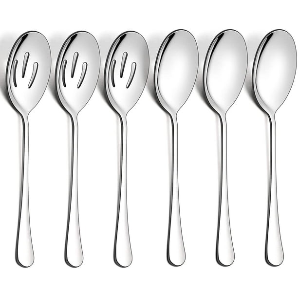 Lot De 6 Cuillères De Service, 3 Grandes Cuillères De Service,