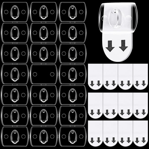 Lot De 100 Clips Lumineux Transparents Pour Guirlandes Lumineuses, Mini-clips De Suspension Transparents, Crochets Adhésifs Pour Une Fixation Murale Sans Perçage, Pour La Décoration Intérieure De La M