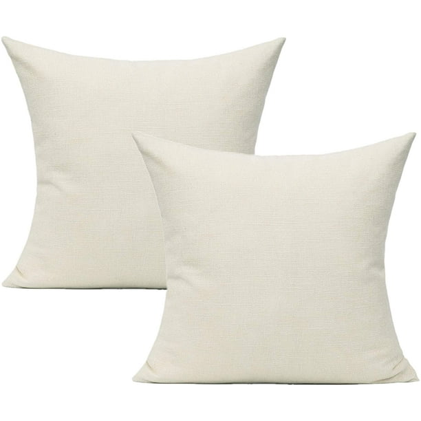 Housses De Coussins Crème Pour Mobilier De Jardin, Coussins Beiges Carrés Unis En Toile De Jute Blanc Laiteux, 45 X 45 Cm, Décorations D'Appoint, Sunbrella, Pour Canapé, Fauteuil Ou Lit (lot De 2).