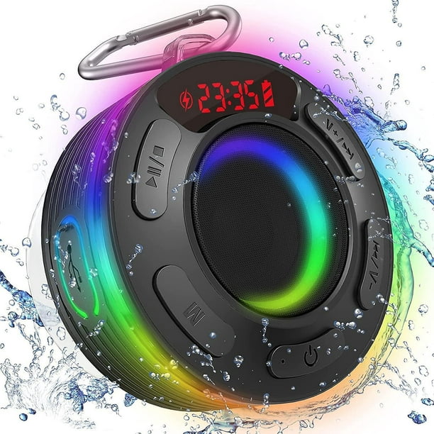 Mini Waterproof Bluetooth 5.1 Speaker With Suction Cup And Hook, Portable Bluetooth Shower Speaker With Hd Radio