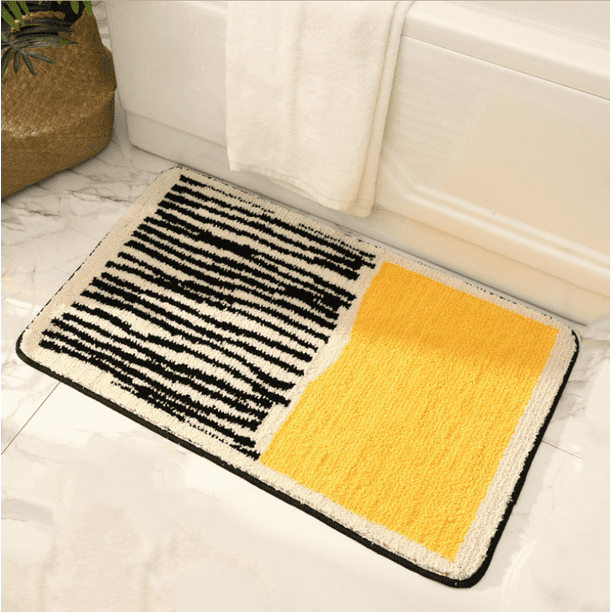 Bath Mat, Non-slip Bath Mat, Super Soft Bath Mat, Machine Washable, Microfiber Absorbent Bath Mat Yellow (4060cm)
