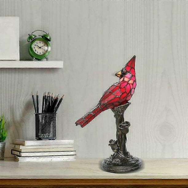Lampe De Table Rétro Oiseau Cardinal Rouge Veilleuse De Bureau Fantaisiste