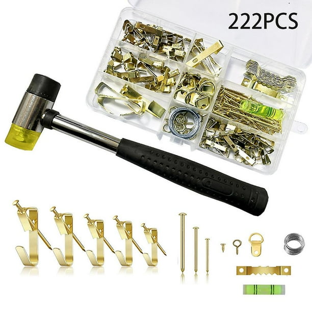 222pcs Photo Frame Hooks, Wall Hanging Accessories Without Nail Marks, Photo Frame Hook Kit