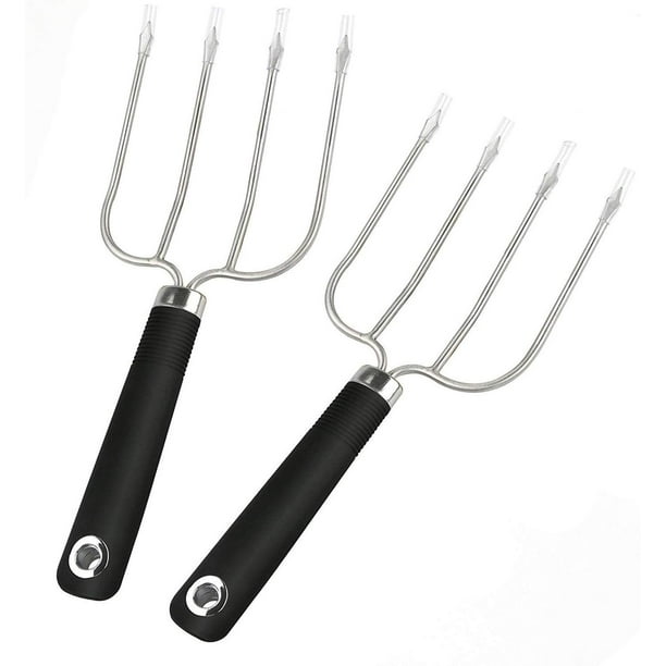 Ensemble De 2 Fourchettes À Dinde En Acier Inoxydable Avec Poignée Antidérapante, Pour La Découpe De Dinde Et De Volaille.