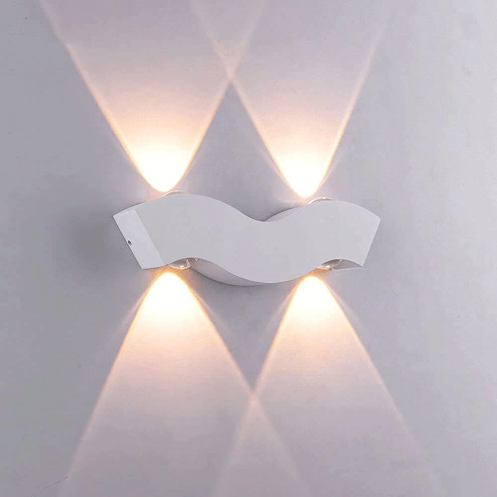 Nouvelle Lampe Murale À Led Étanche Cour Balcon Clôture Pilier Lampe Simple Jardin Créatif Extérieur Lampe D'Escalier Blanc 1 Pièce - Lumière Chaude