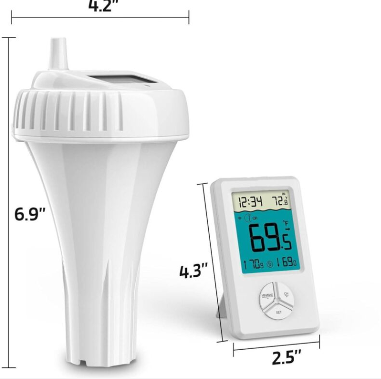 Thermomètre De Piscine Flottant Sans Fil, Thermomètre Intérieur Extérieur Pour Piscine